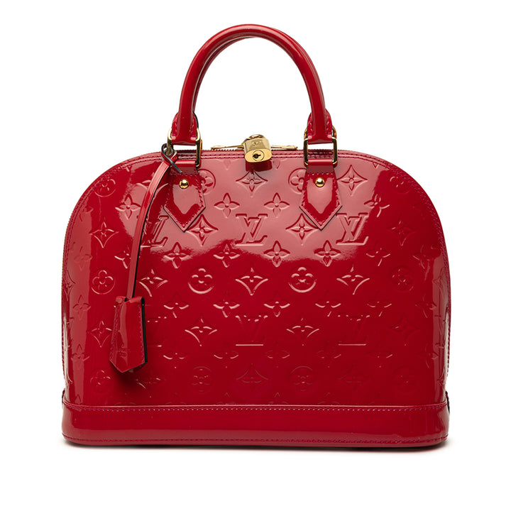Alma PM Cuir verni Monogram Rouge