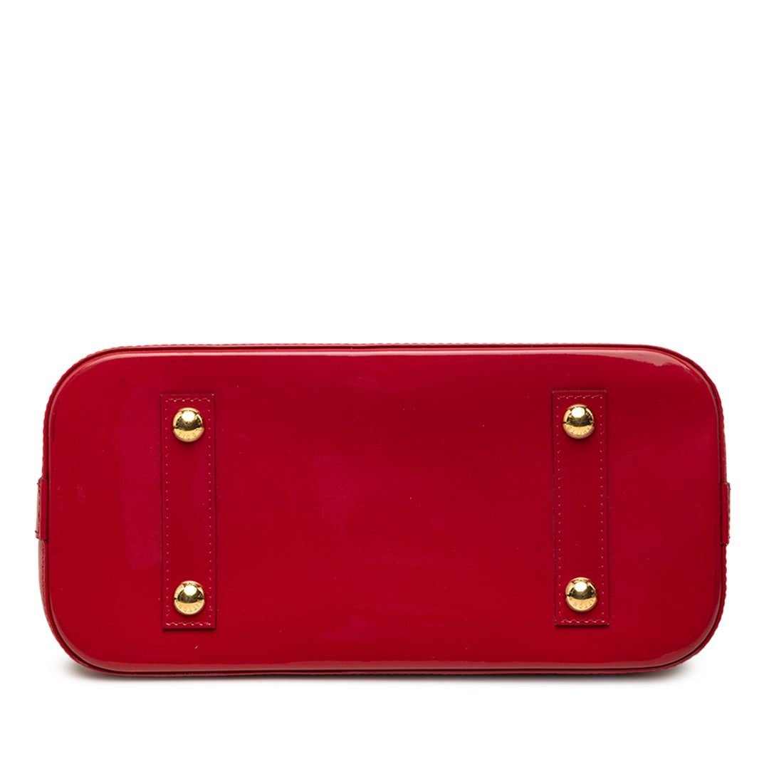 Alma PM Cuir verni Monogram Rouge