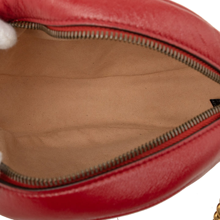 GG Marmont Matelasse Rond Sac Mini Rouge