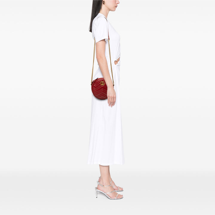 GG Marmont Matelasse Rond Sac Mini Rouge