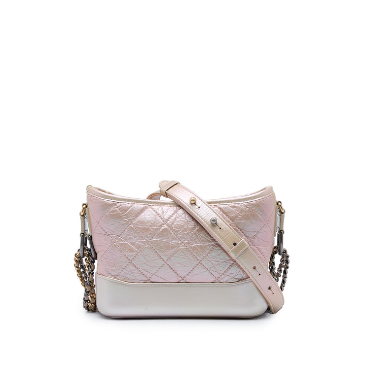 Irisé Matelassé vieilli Gabrielle Hobo Petit Cuir de veau Rose