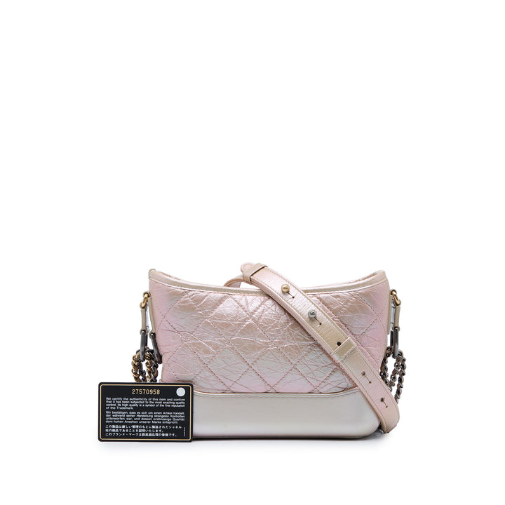 Irisé Matelassé vieilli Gabrielle Hobo Petit Cuir de veau Rose
