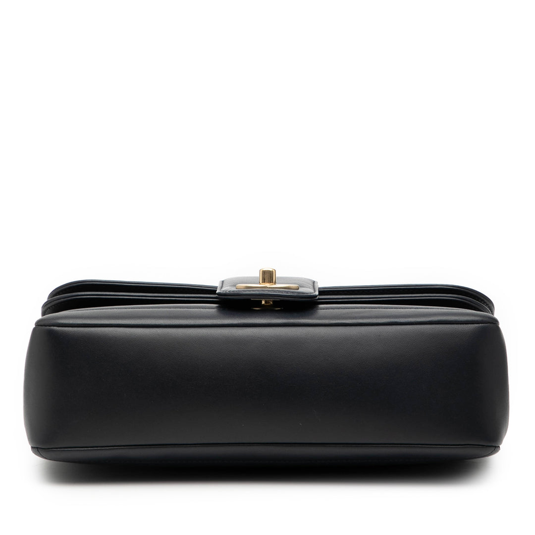 Chanel CC Horizontal Matelassé Cuir d’agneau Double rabat