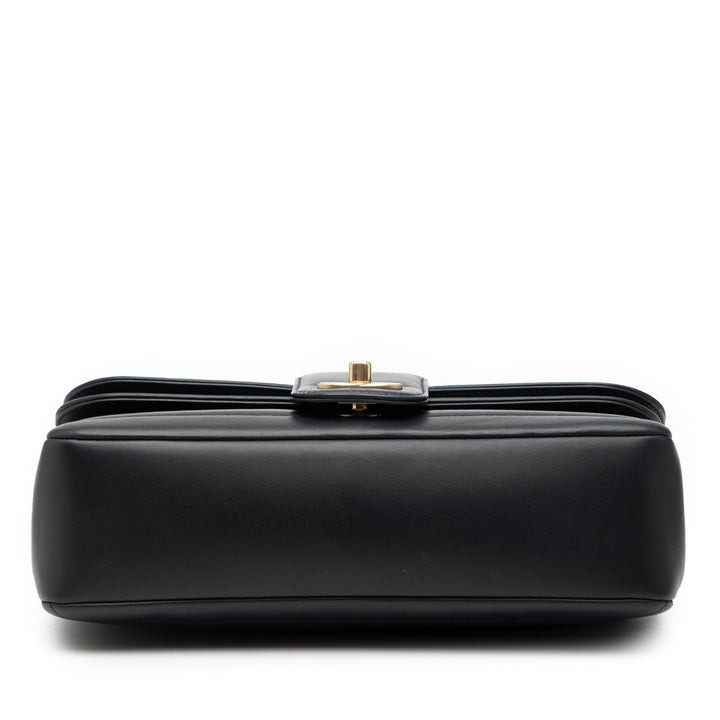 Chanel CC Horizontal Matelassé Cuir d’agneau Double rabat