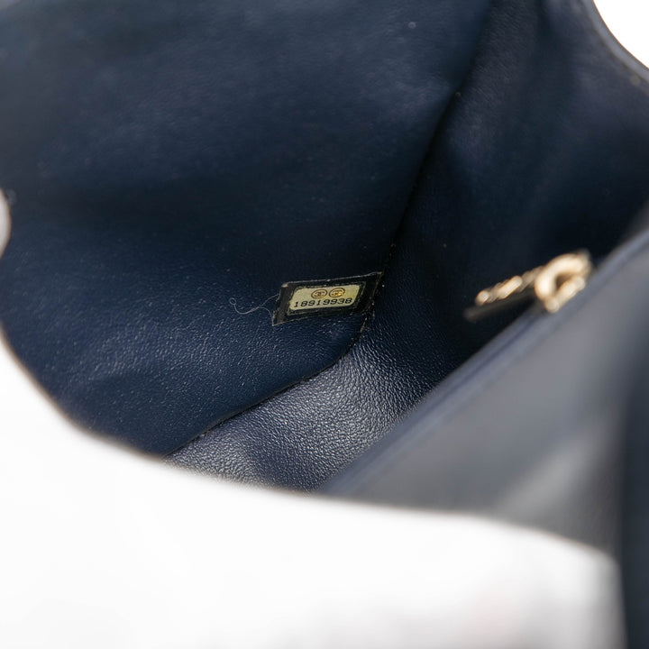 Chanel CC Horizontal Matelassé Cuir d’agneau Double rabat