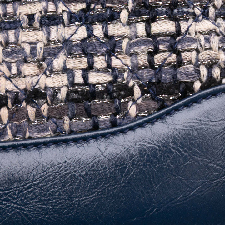 Quilted Tweed and Calfskin Gabrielle Wallet On Chain Brown - Gaby Paris