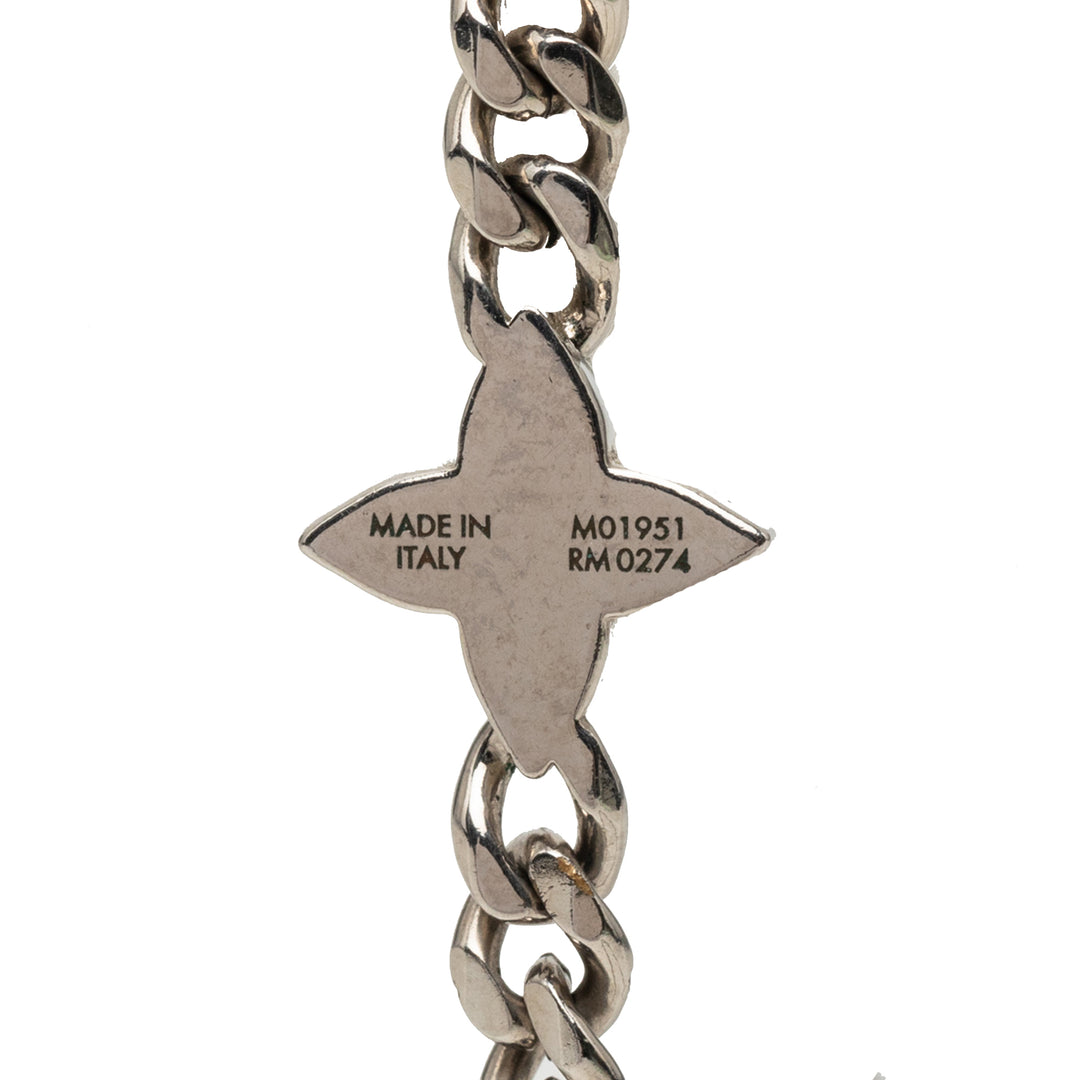 Brass Row Collier Monogram Argenté