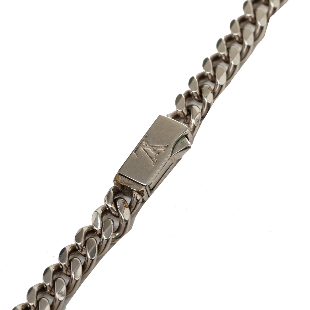 Brass Row Collier Monogram Argenté