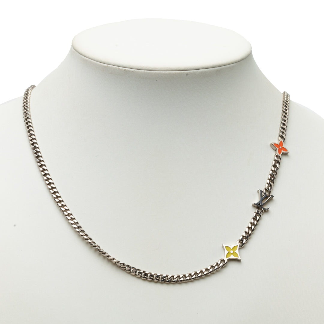 Brass Row Collier Monogram Argenté