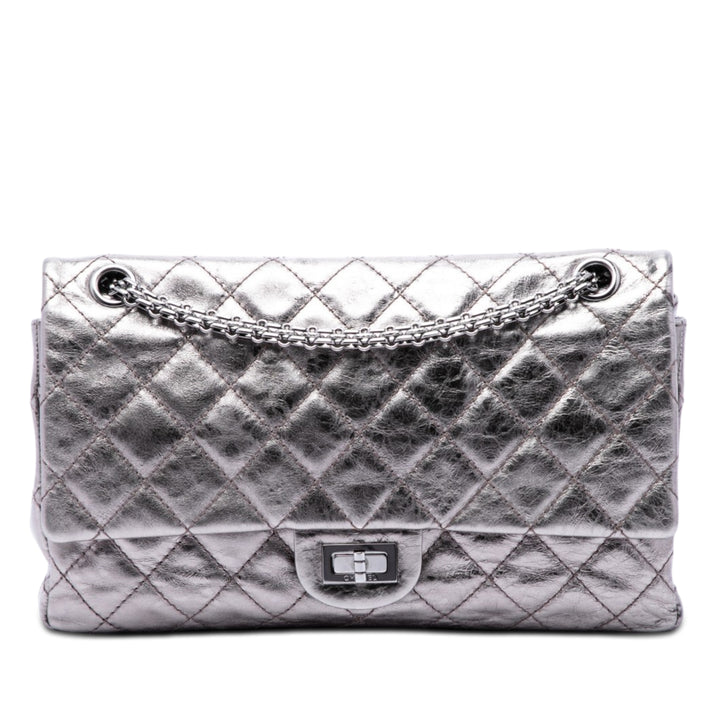 Chanel Matelassé Metallic vieilli Cuir de veau Reissue 2.55 Double rabat 226