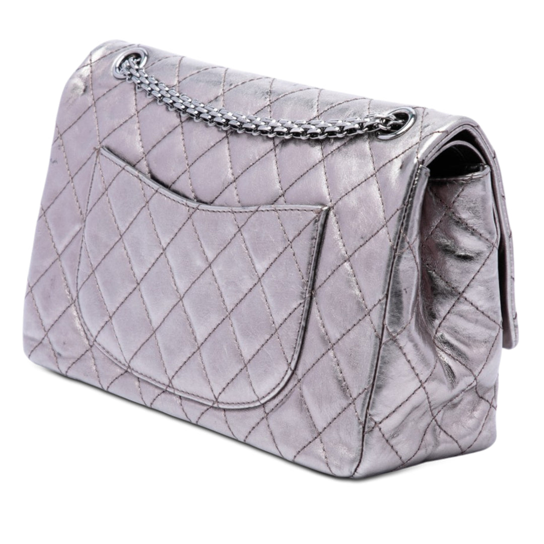 Chanel Matelassé Metallic vieilli Cuir de veau Reissue 2.55 Double rabat 226