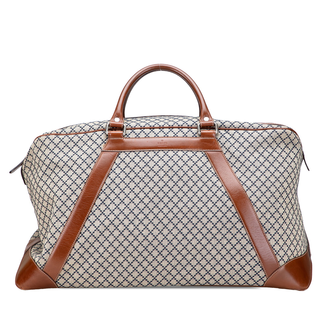 Diamante Canvas Travel Bag Brown - Gaby Paris
