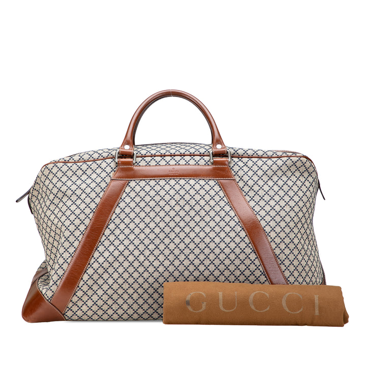 Diamante Canvas Travel Bag Brown - Gaby Paris