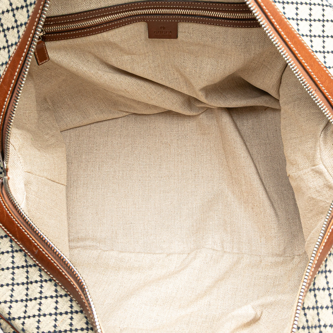 Diamante Canvas Travel Bag Brown - Gaby Paris
