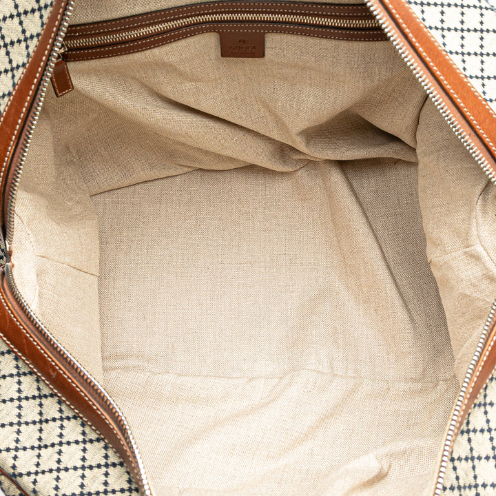 Diamante Canvas Travel Bag Brown - Gaby Paris