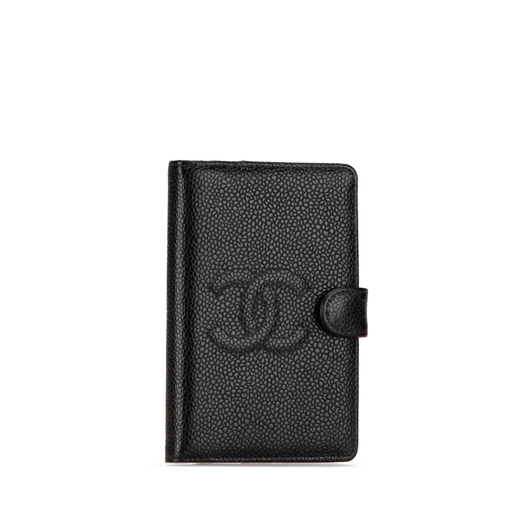 Mini Caviar CC Notebook Cover Black - Gaby Paris