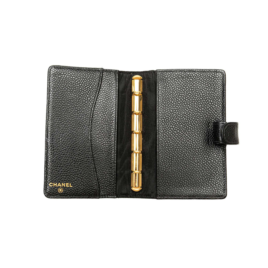 Mini Caviar CC Notebook Cover Black - Gaby Paris