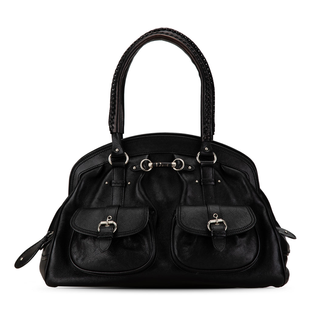 Large Calfskin My Dior Frame Handbag Black - Gaby Paris