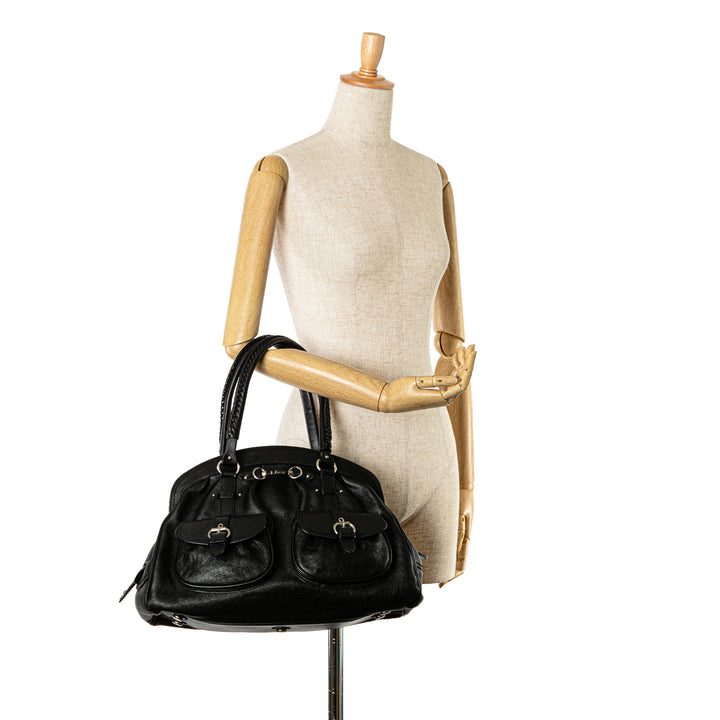 Large Calfskin My Dior Frame Handbag Black - Gaby Paris