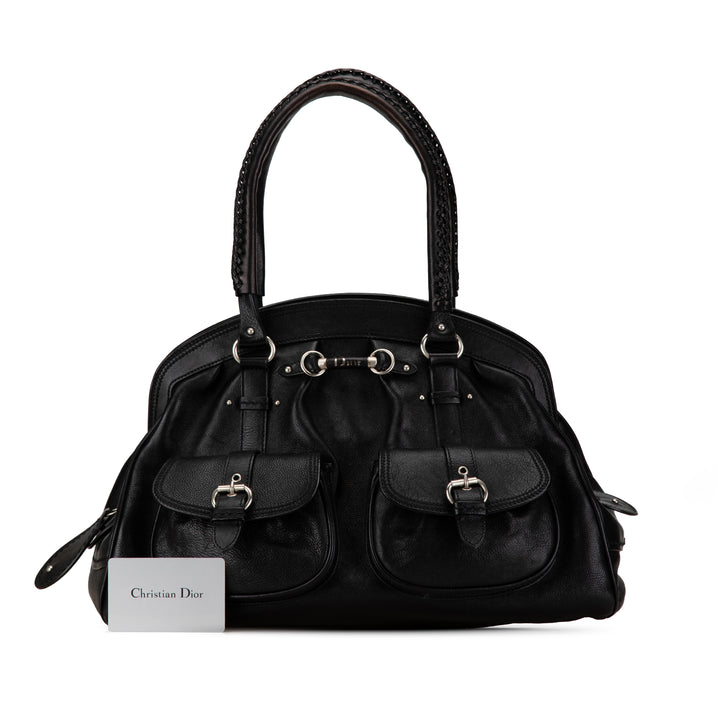 Large Calfskin My Dior Frame Handbag Black - Gaby Paris
