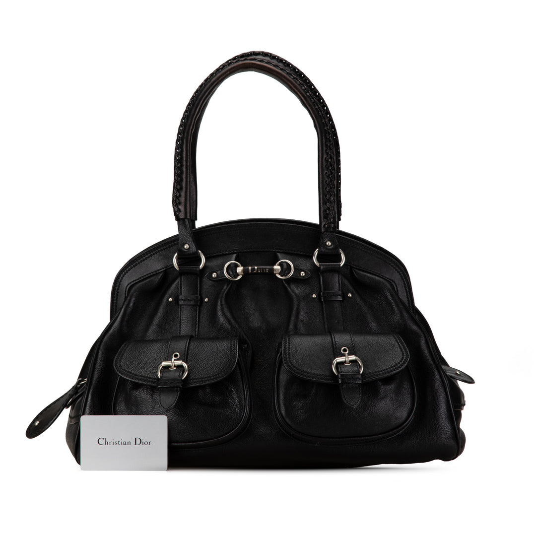 Large Calfskin My Dior Frame Handbag Black - Gaby Paris