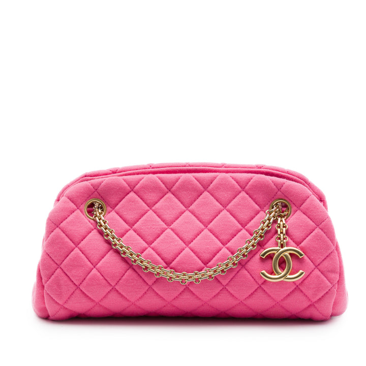 Chanel Small Matelassé Jersey Just Mademoiselle Bowling Sac
