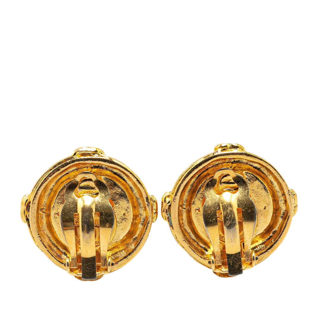 Gold Plated CC Clip On Earrings Gold - Gaby Paris