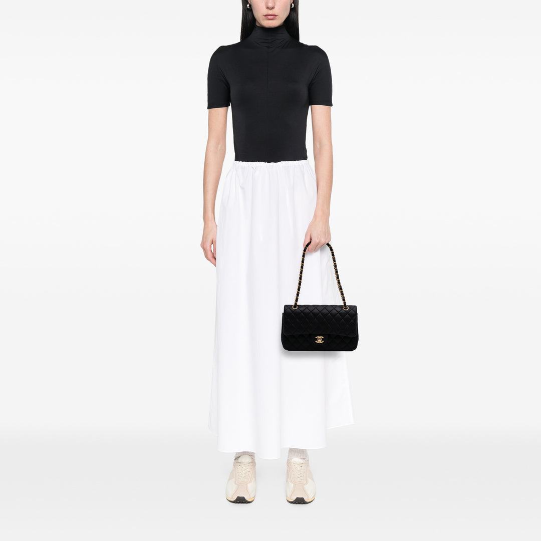 Medium Classic Lambskin Double Flap Black - Gaby Paris