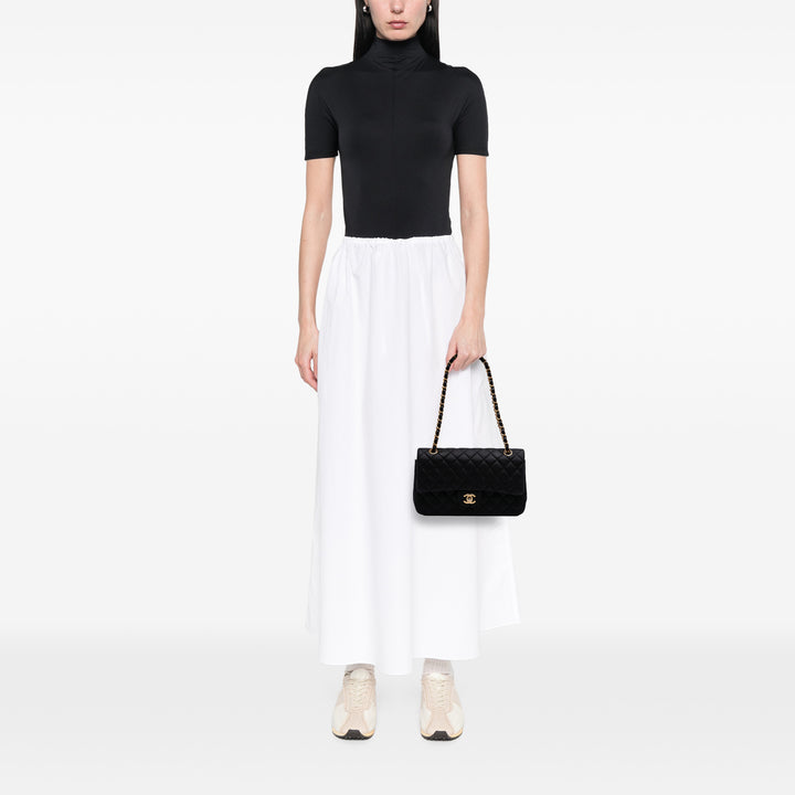 Medium Classic Lambskin Double Flap Black - Gaby Paris