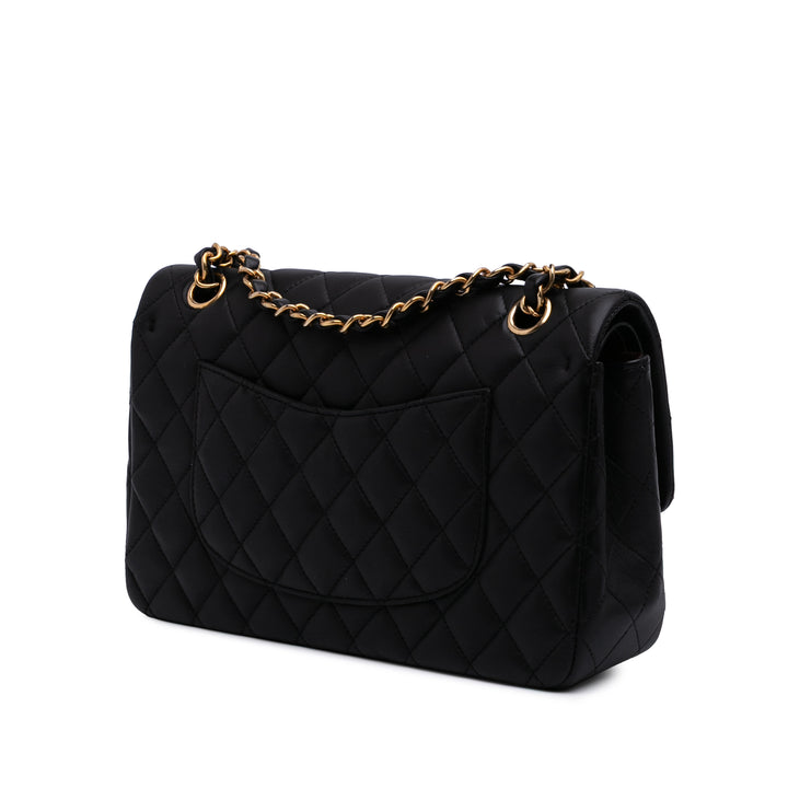 Medium Classic Lambskin Double Flap Black - Gaby Paris