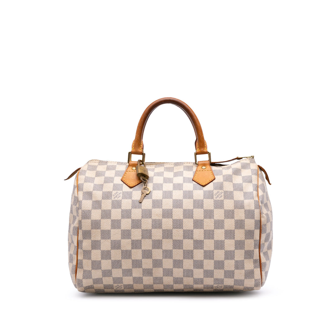 Damier Azur Speedy 30 White - Gaby Paris