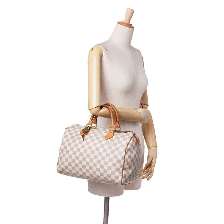 Damier Azur Speedy 30 White - Gaby Paris