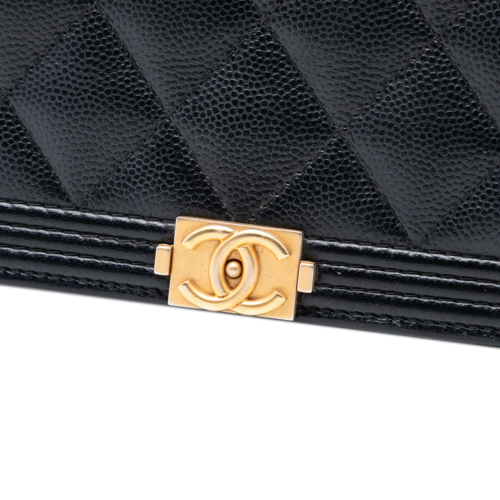 Chanel Matelassé Caviar Boy Wallet on Chain