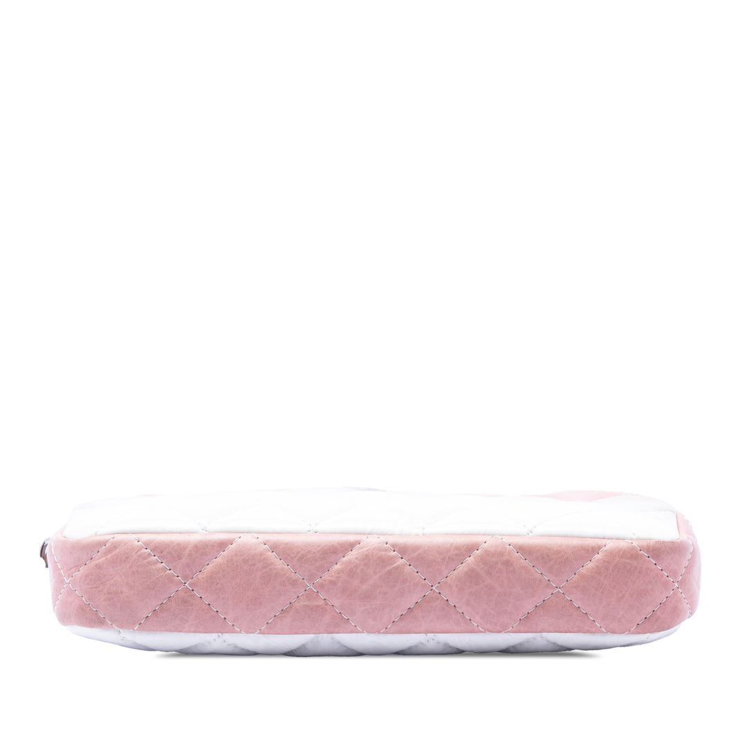 Chanel Ombre Cuir de veau Double Zip Pochette avec chaîne