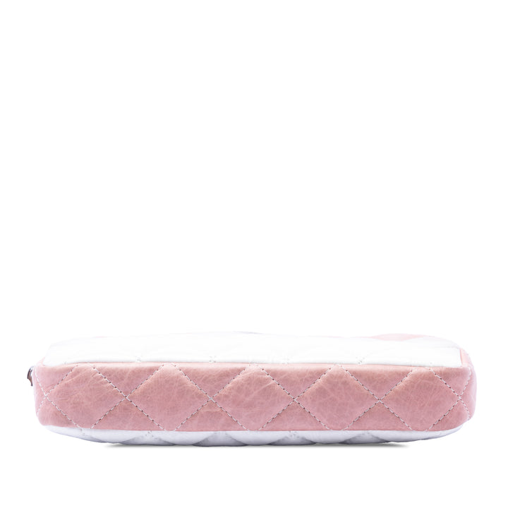 Chanel Ombre Cuir de veau Double Zip Pochette avec chaîne