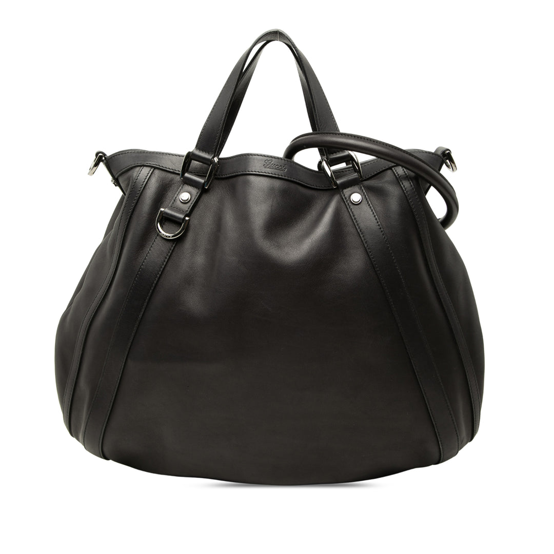 Abbey D Bague Cabas Cuir de veau lisse Noir