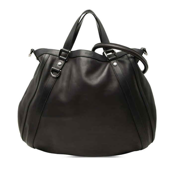 Abbey D Bague Cabas Cuir de veau lisse Noir