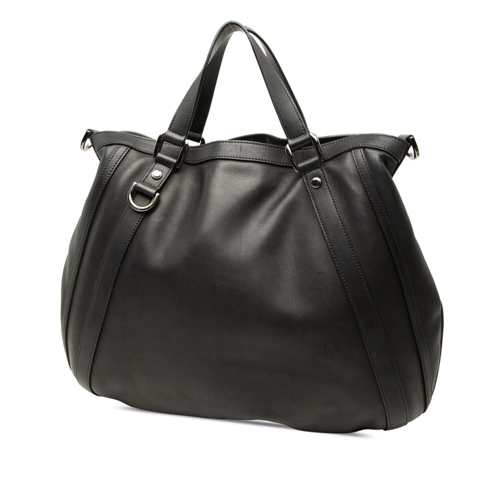 Abbey D Bague Cabas Cuir de veau lisse Noir