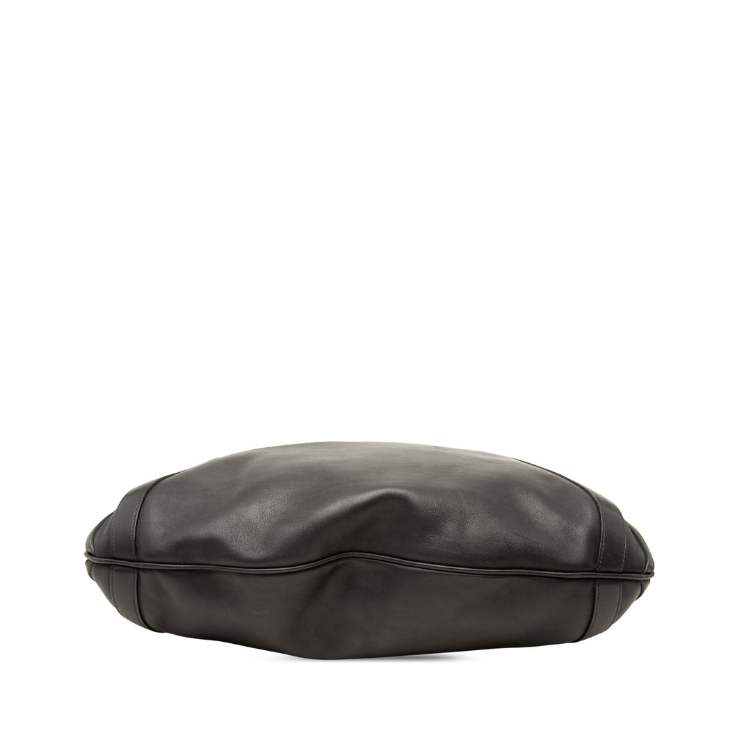 Abbey D Bague Cabas Cuir de veau lisse Noir