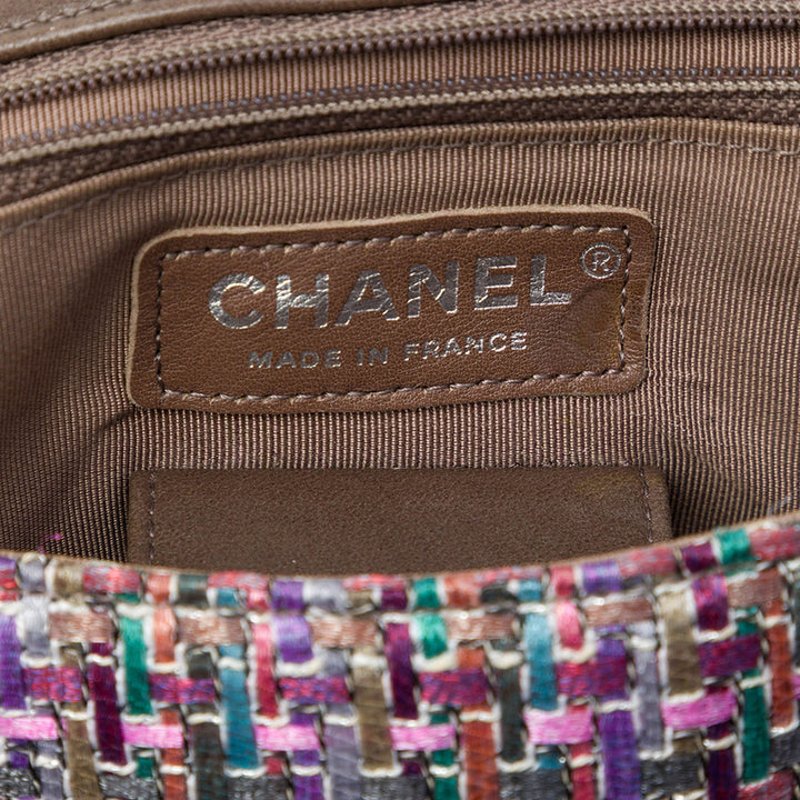 Chanel Sac bandoulière CC Multicolor à rabat Tweed Violet – vue 5 – GABY PARIS