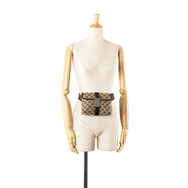 GG Canvas Belt Bag Brown - Gaby Paris