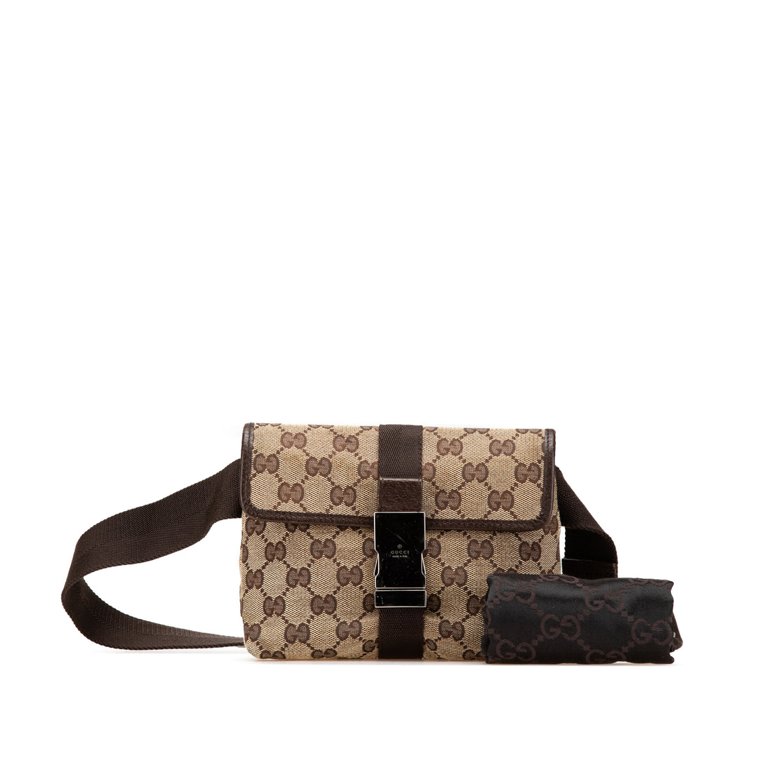 GG Canvas Belt Bag Brown - Gaby Paris