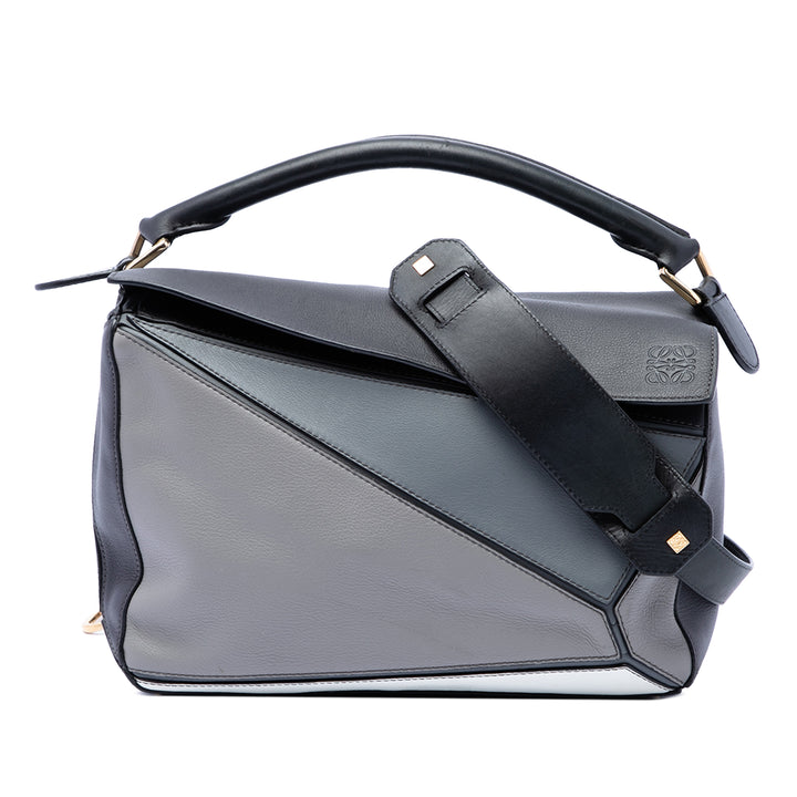 LOEWE Medium Tricolor Cuir de veau Puzzle Sac