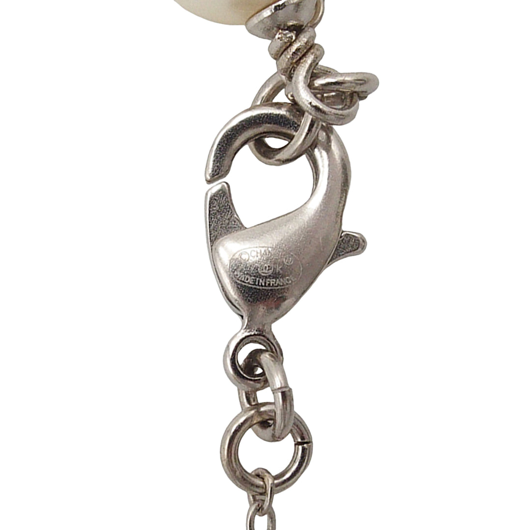 Chanel CC Brass Strass et Perles fantaisie Pendant Collier