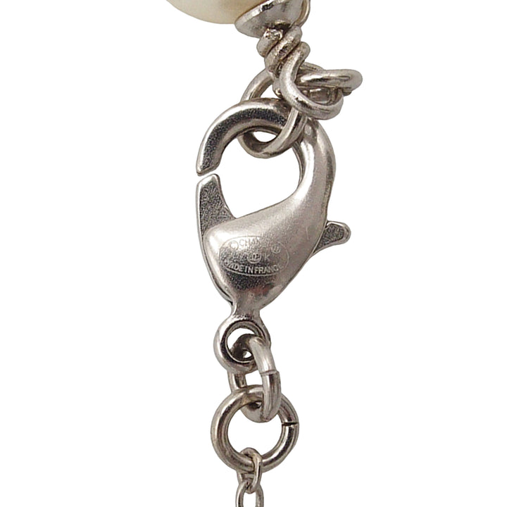 Chanel CC Brass Strass et Perles fantaisie Pendant Collier