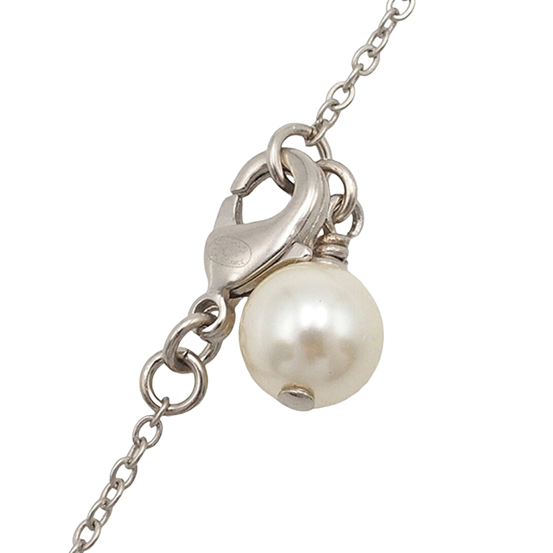 Chanel CC Brass Strass et Perles fantaisie Pendant Collier