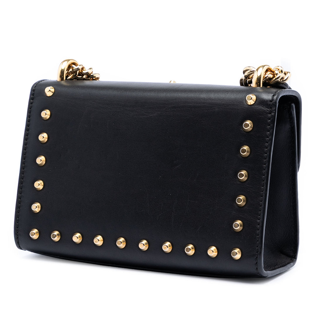 Perle clouté Padlock Sac Petit Noir