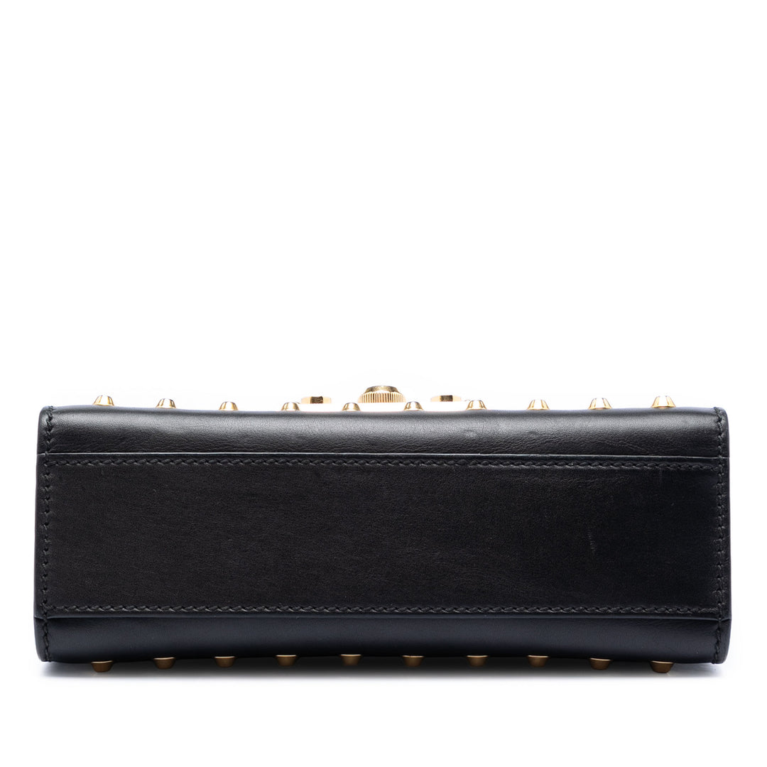 Perle clouté Padlock Sac Petit Noir