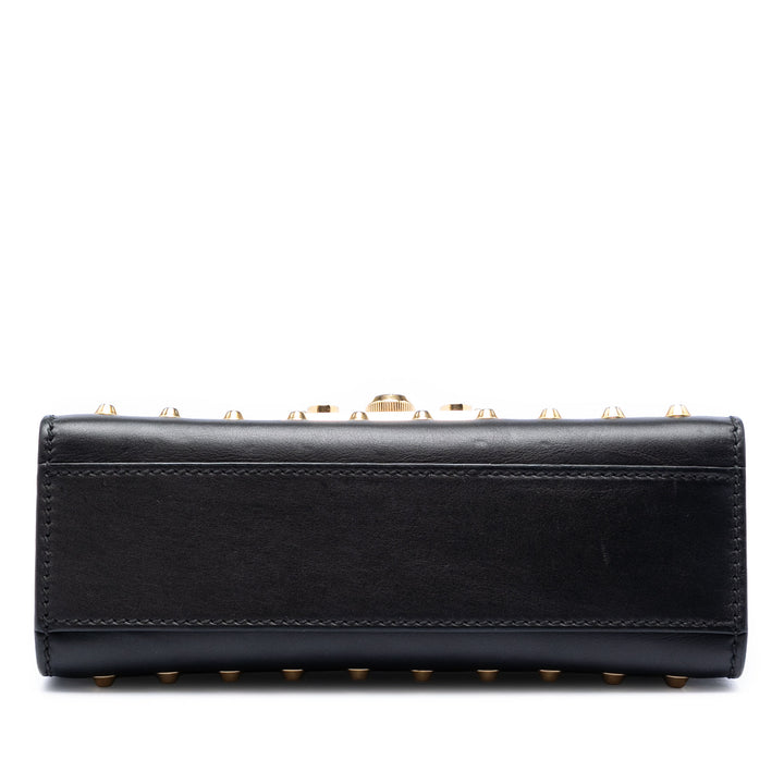 Perle clouté Padlock Sac Petit Noir