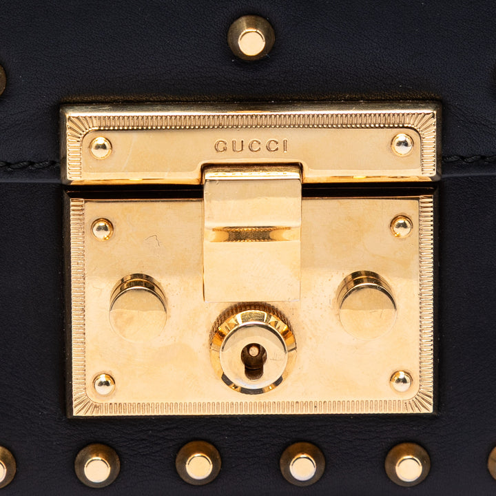 Perle clouté Padlock Sac Petit Noir
